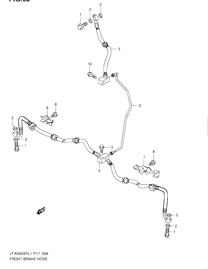 DURITE DE FREIN AVANT POUR SUZUKI KINGQUAD 500 2011 POUR SUZUKI KINGQUADLT A500XP L1 