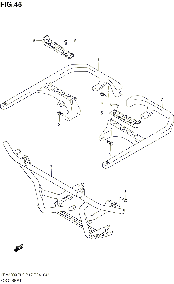 REPOSE PIED POUR SUZUKI KINGQUAD 500 2012 POUR SUZUKI KINGQUADLT A500XP L2 LT A500XPZ L2 