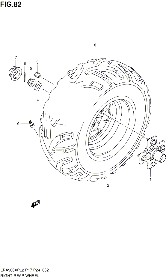 ROUE ARRIERE DROITE POUR SUZUKI KINGQUAD 500 2012 POUR SUZUKI KINGQUADLT A500XP L2 LT A500XPZ L2 