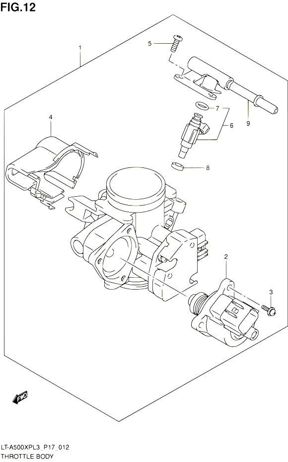CORPS DE PAPILLON POUR SUZUKI KINGQUAD 500 2013 POUR SUZUKI KINGQUADLT A500XP L3 LT A500XPZ L3 