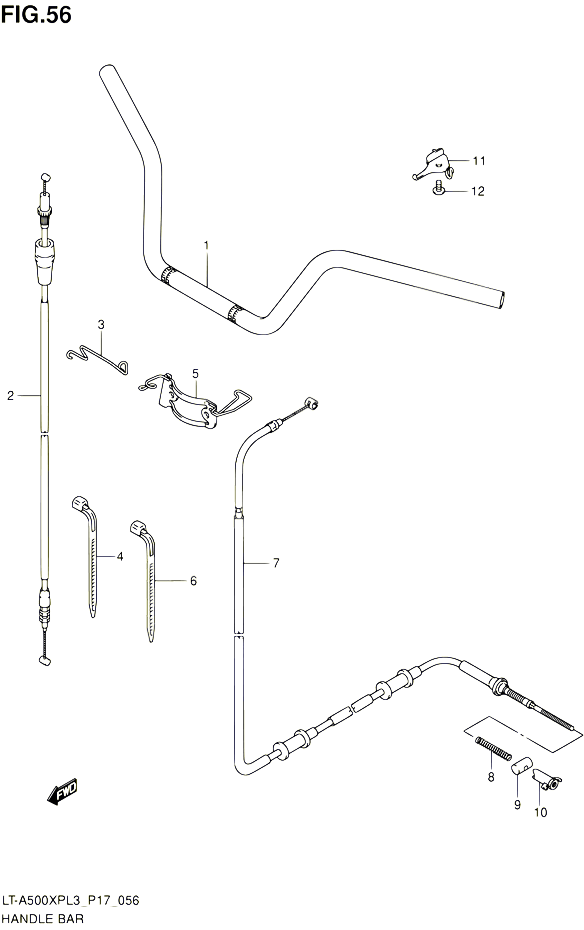 GUIDON POUR SUZUKI KINGQUAD 500 2013 POUR SUZUKI KINGQUADLT A500XP L3 LT A500XPZ L3 
