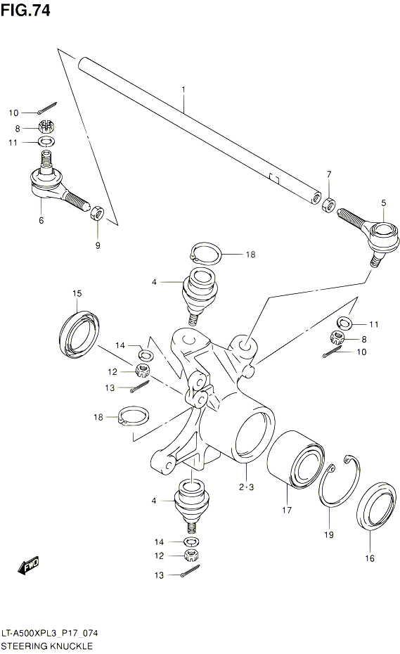 BIELLETTE DE DIRECTION MOYEU POUR SUZUKI KINGQUAD 500 2013 POUR SUZUKI KINGQUADLT A500XP L3  LT A500XPZ L3 