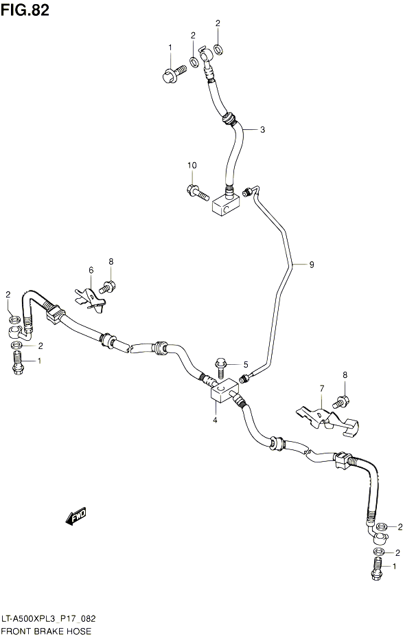 DURITE DE FREIN AVANT POUR SUZUKI KINGQUAD 500 2013 POUR SUZUKI KINGQUADLT A500XP L3 LT A500XPZ L3 