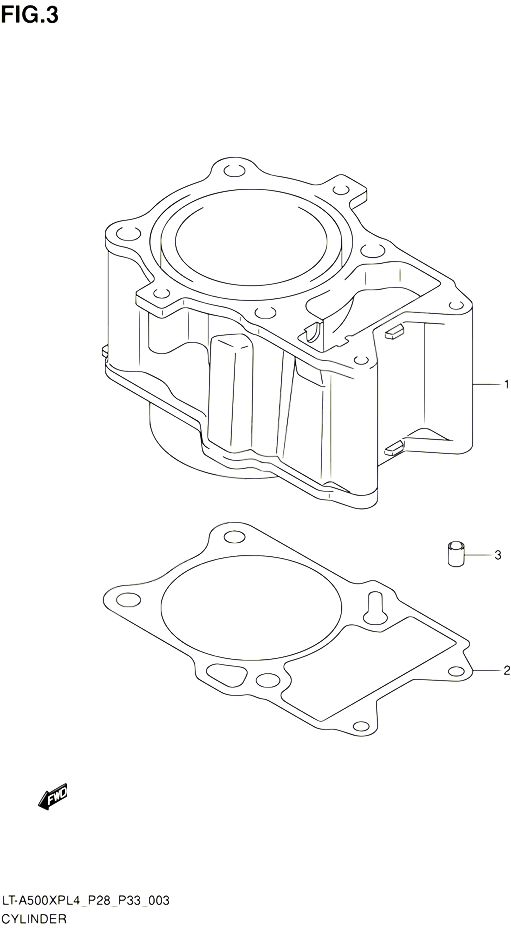 CYLINDRE POUR SUZUKI KINGQUAD 500 1992 POUR SUZUKI KINGQUADLT A500XP L4 LT A500XPZ L4 