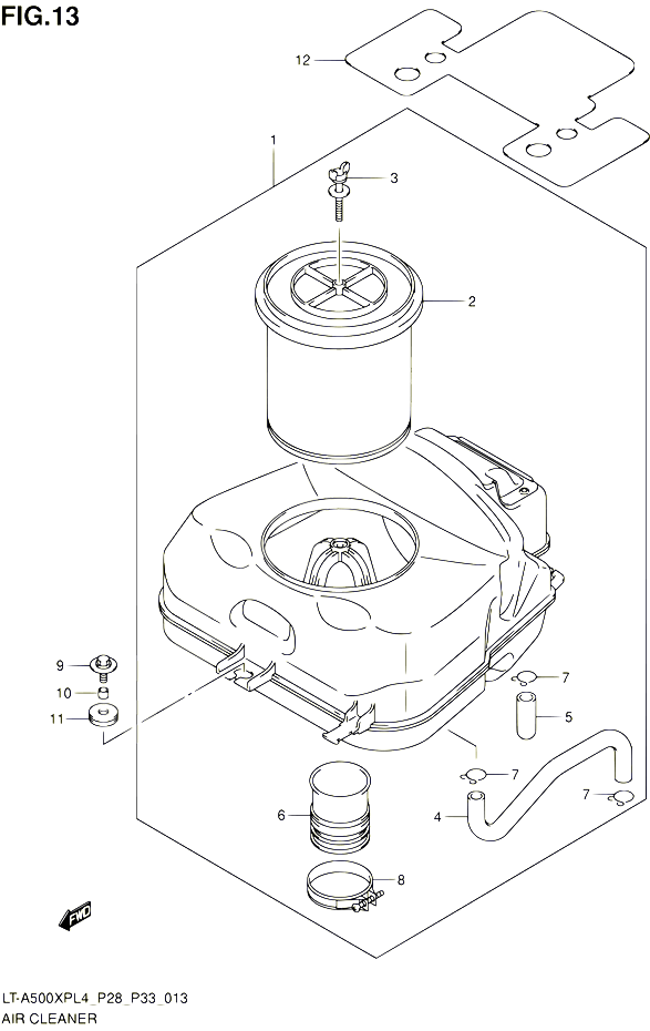 FILTRE A AIR POUR SUZUKI KINGQUAD 500 1992 POUR SUZUKI KINGQUADLT A500XP L4  LT A500XPZ L4 