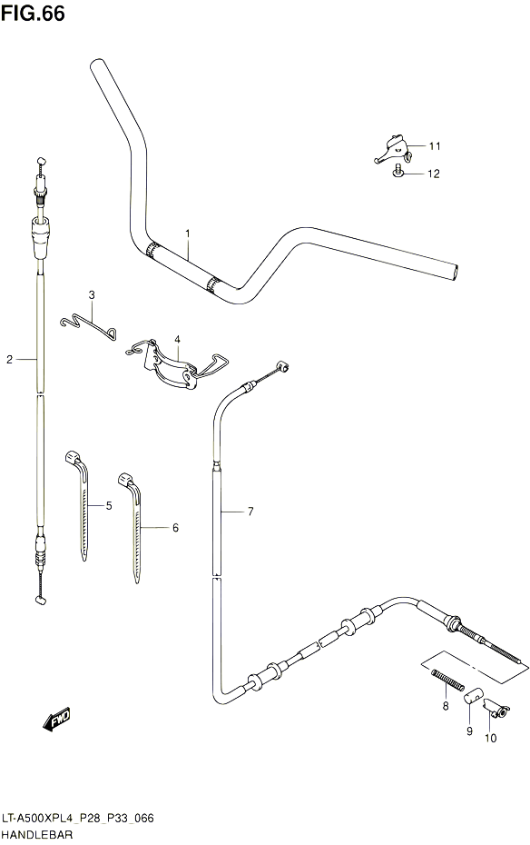 GUIDON POUR SUZUKI KINGQUAD 500 1992 POUR SUZUKI KINGQUADLT A500XP L4 LT A500XPZ L4 