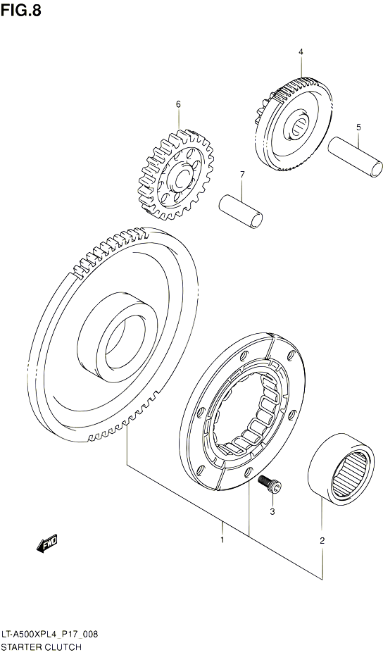 ROUE LIBRE DE DEMARREUR POUR SUZUKI KINGQUAD 500 2014 POUR SUZUKI KINGQUADLT A500XP L4  LT A500XPZ L4 