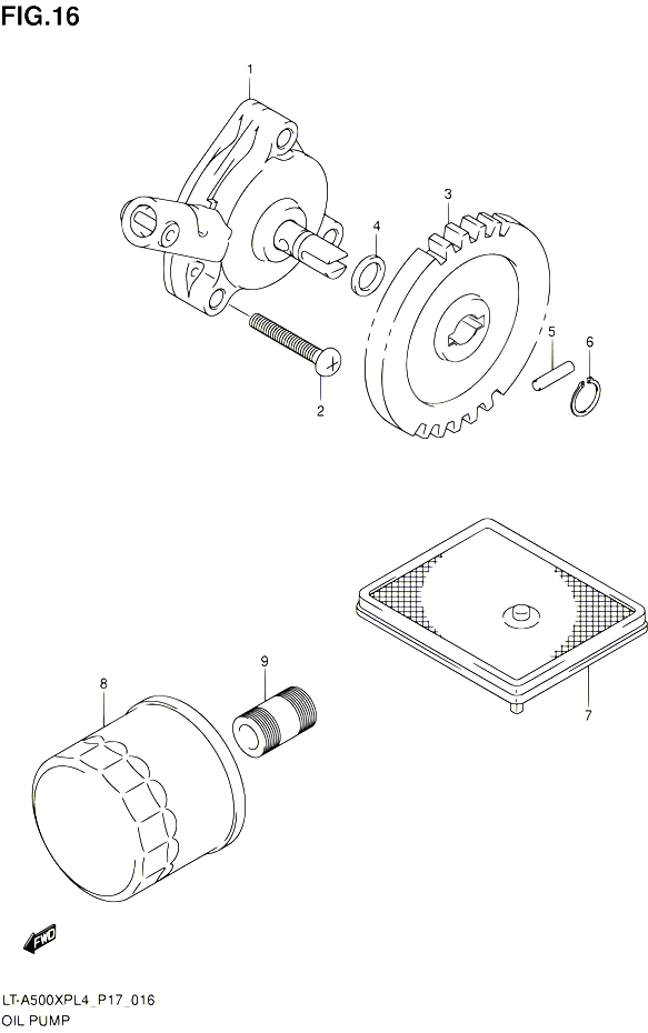 POMPE A HUILE POUR SUZUKI KINGQUAD 500 2014 POUR SUZUKI KINGQUADLT A500XP L4  LT A500XPZ L4 