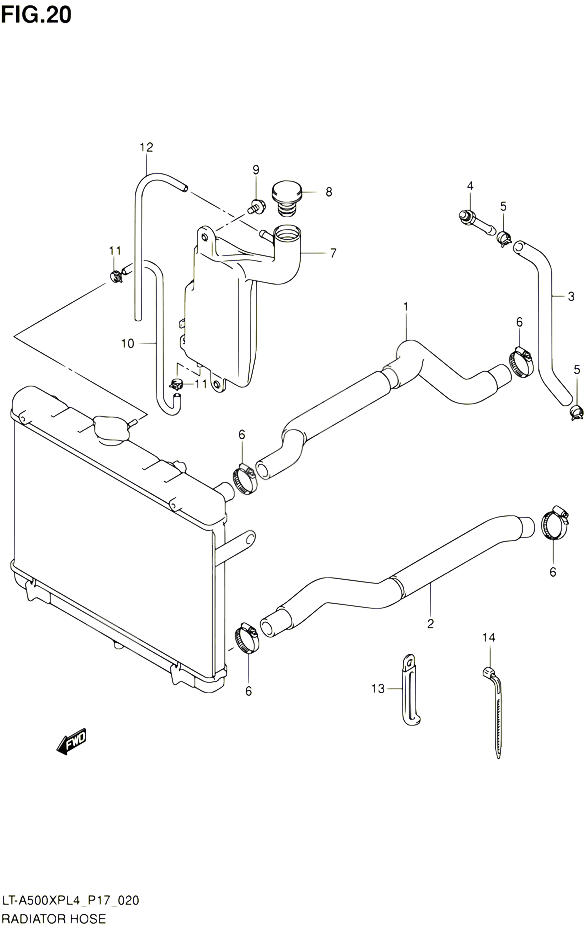 DURITE DE RADIATEUR POUR SUZUKI KINGQUAD 500 2014 POUR SUZUKI KINGQUADLT A500XP L4  LT A500XPZ L4 