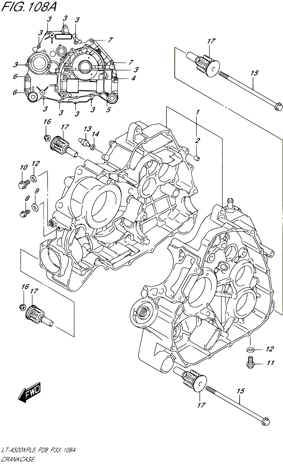 CARTER POUR SUZUKI KINGQUAD 500 1992 POUR SUZUKI KINGQUADLT A500XP L5 LT A500XPZ L5 
