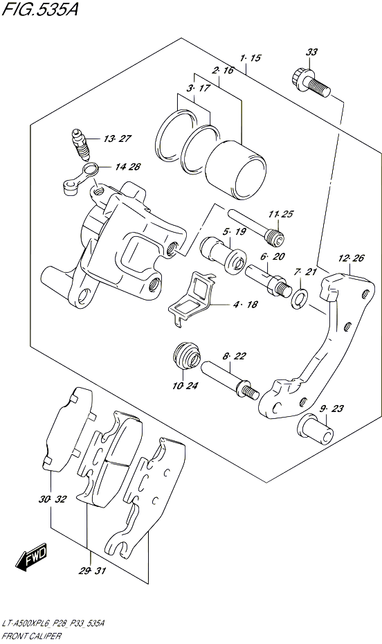 ETRIER DE FREIN AVANT POUR SUZUKI KINGQUAD 500 2016 POUR SUZUKI KINGQUADLT A500XP L6 LT A500XPZ L6 