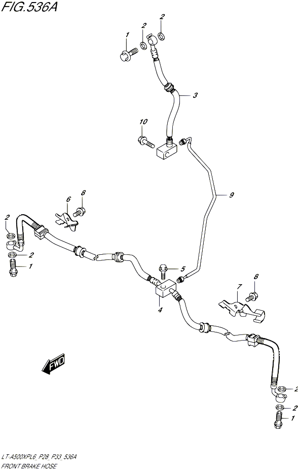 DURITE DE FREIN AVANT POUR SUZUKI KINGQUAD 500 2016 POUR SUZUKI KINGQUADLT A500XP L6 LT A500XPZ L6 