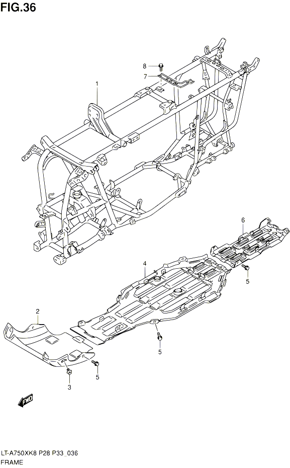 CADRE POUR SUZUKI KINGQUAD 750 2010 POUR SUZUKI KINGQUADLT A750X L0  LT A750XZ L0 