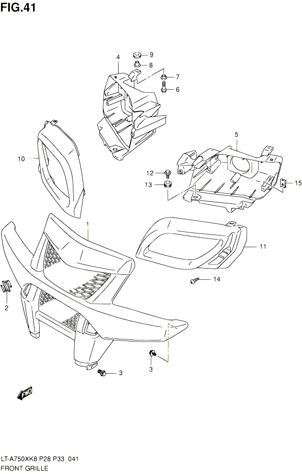 PARE CHOC AVANT ENTOURAGE DE PHARE POUR SUZUKI KINGQUAD 750 2010 POUR SUZUKI KINGQUADLT A750X L0  LT A750XZ L0 