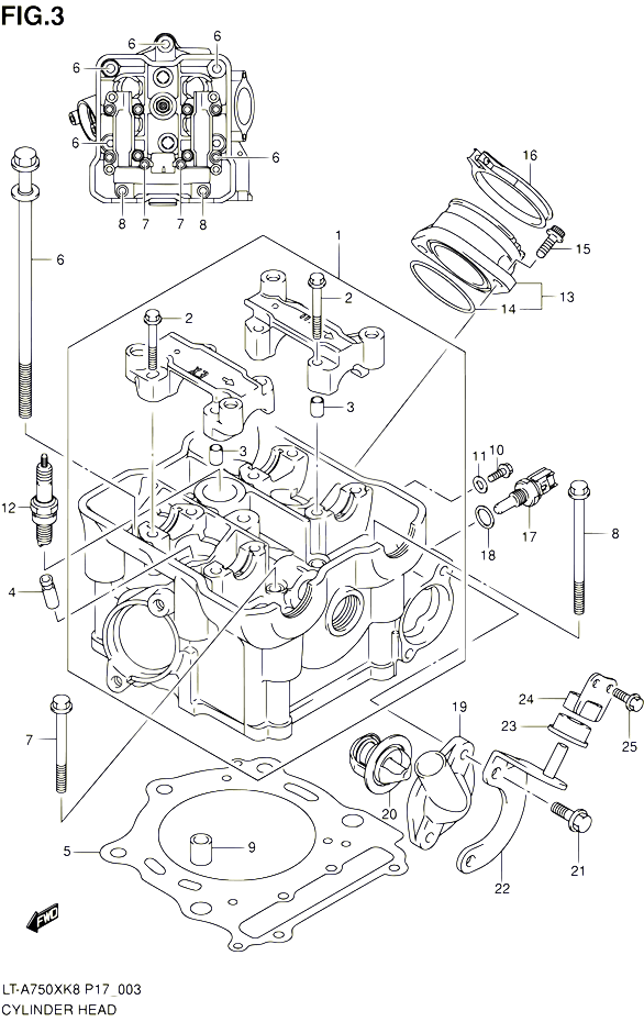 CULASSE POUR SUZUKI KINGQUAD 750 2010 POUR SUZUKI KINGQUADLT A750X L0 