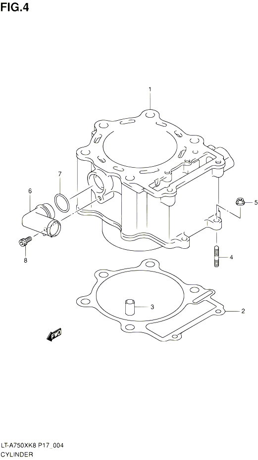 CYLINDRE POUR SUZUKI KINGQUAD 750 2010 POUR SUZUKI KINGQUADLT A750X L0 