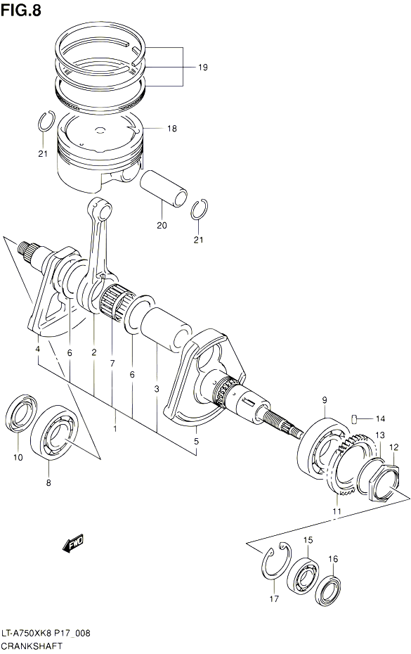 VILEBREQUIN POUR SUZUKI KINGQUAD 750 2010 POUR SUZUKI KINGQUADLT A750X L0 
