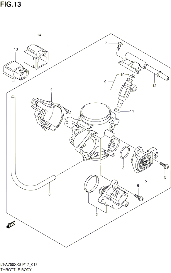 CORPS DE PAPILLON POUR SUZUKI KINGQUAD 750 2010 POUR SUZUKI KINGQUADLT A750X L0 