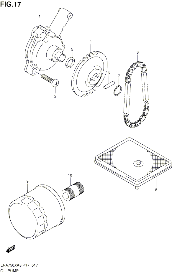 POMPE A HUILE POUR SUZUKI KINGQUAD 750 2010 POUR SUZUKI KINGQUADLT A750X L0 