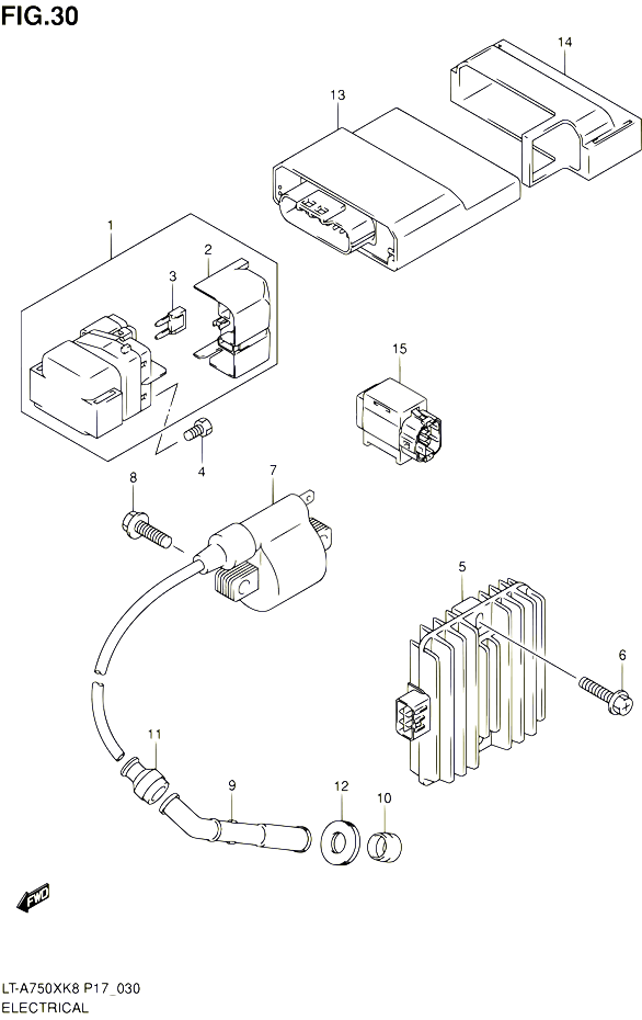 PARTIE ELECTRIQUE POUR SUZUKI KINGQUAD 750 2010 POUR SUZUKI KINGQUADLT A750X L0 