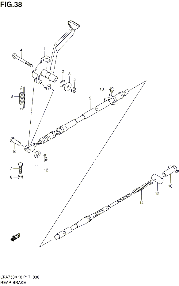 FREIN ARRIERE POUR SUZUKI KINGQUAD 750 2010 POUR SUZUKI KINGQUADLT A750X L0 