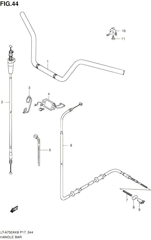 GUIDON POUR SUZUKI KINGQUAD 750 2010 POUR SUZUKI KINGQUADLT A750X L0 