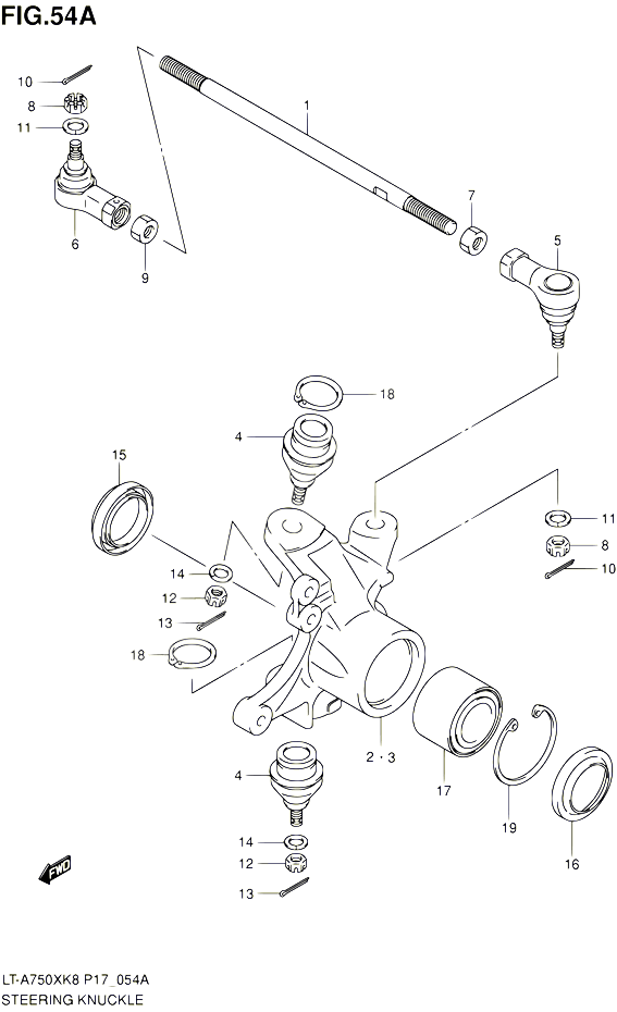 BIELLETTE DE DIRECTION MOYEU LT A750XL0 POUR SUZUKI KINGQUAD 750 2010 POUR SUZUKI KINGQUADLT A750X L0 