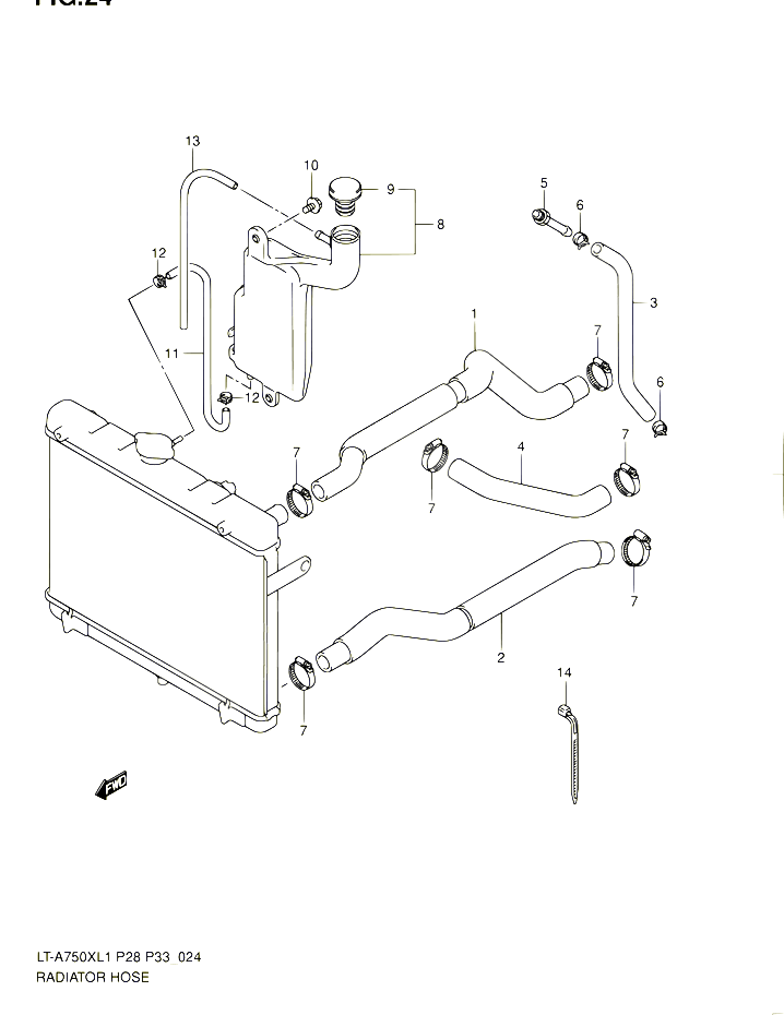 DURITE DE RADIATEUR POUR SUZUKI KINGQUAD 750 2011 POUR SUZUKI KINGQUADLT A750X L1  LT A750XZ L1 