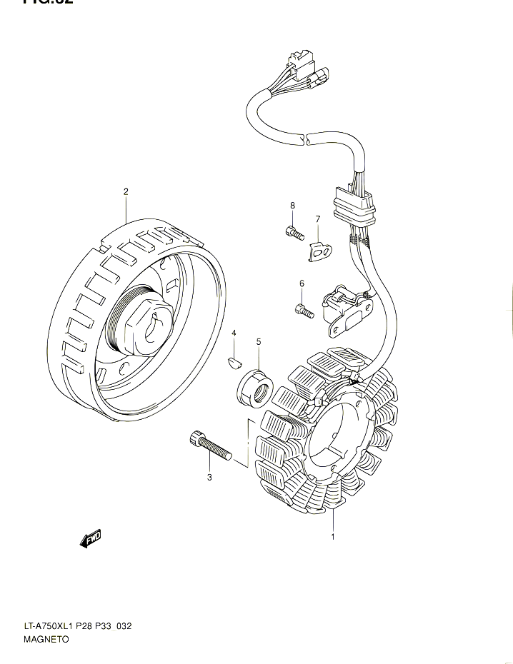 ALLUMAGE ROTOR STATOR POUR SUZUKI KINGQUAD 750 2011 POUR SUZUKI KINGQUADLT A750X L1 LT A750XZ L1 