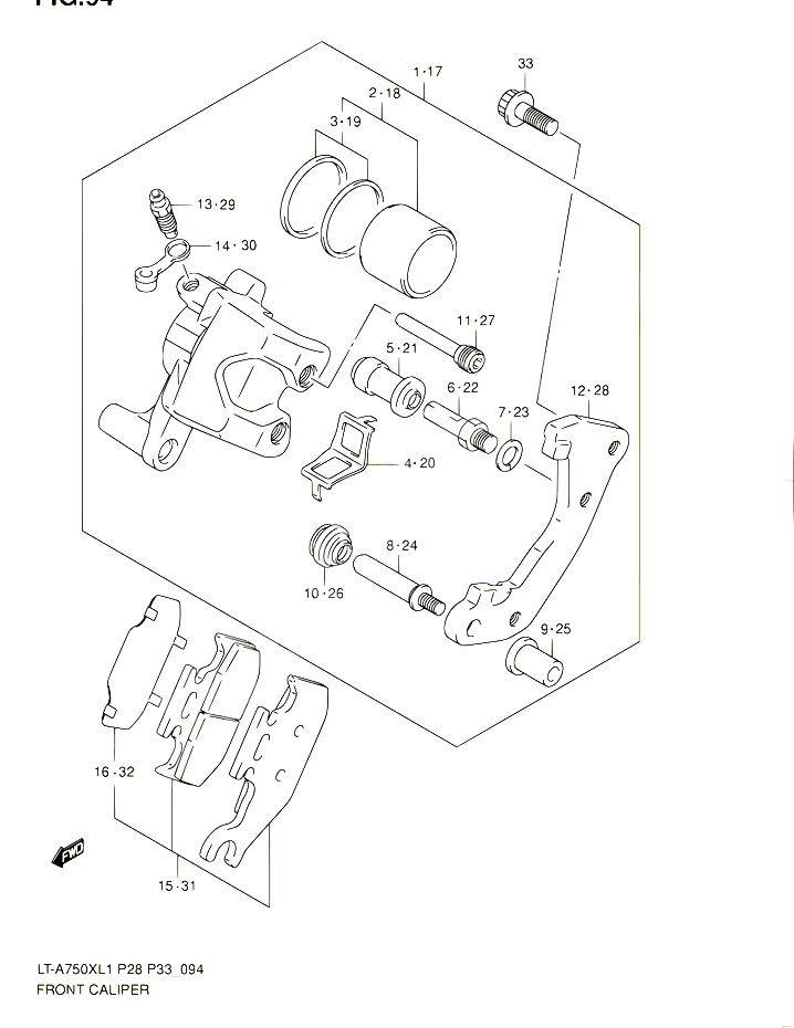 ETRIER DE FREIN AVANT POUR SUZUKI KINGQUAD 750 2011 POUR SUZUKI KINGQUADLT A750X L1 LT A750XZ L1 