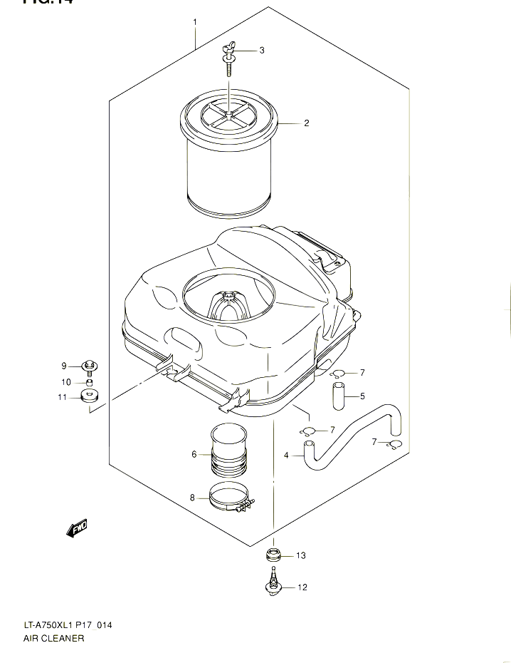 FILTRE A AIR POUR SUZUKI KINGQUAD 750 2011 POUR SUZUKI KINGQUADLT A750X L1 