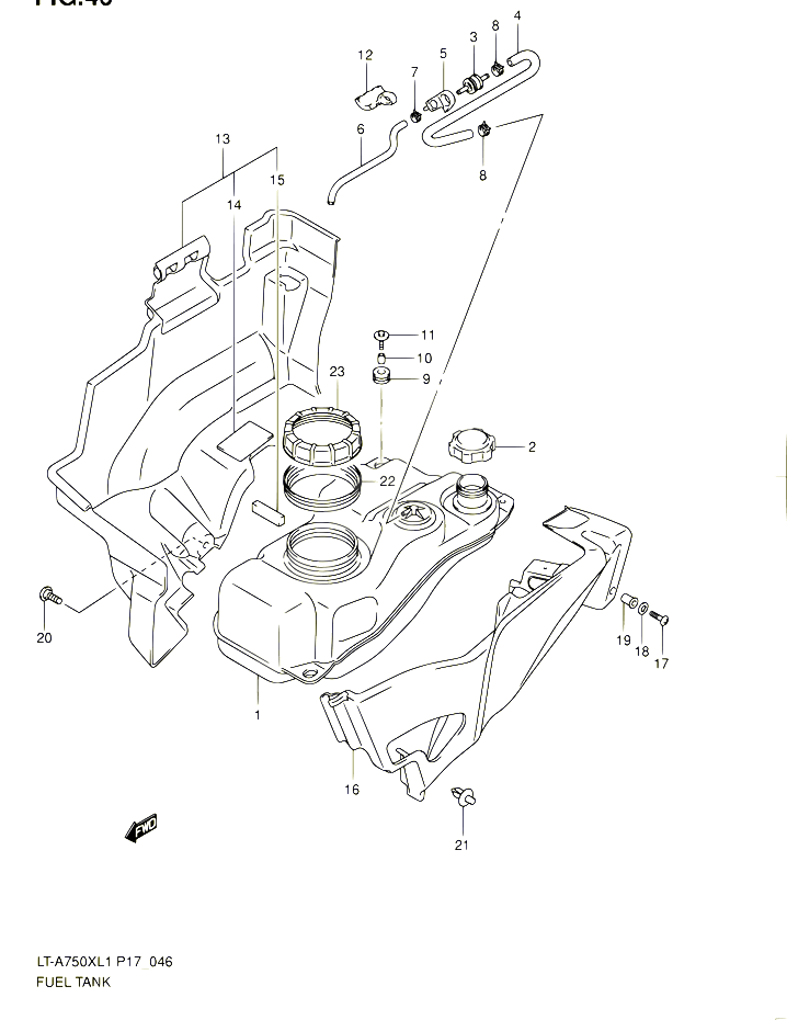 RESERVOIR DESSENCE POUR SUZUKI KINGQUAD 750 2011 POUR SUZUKI KINGQUADLT A750X L1 