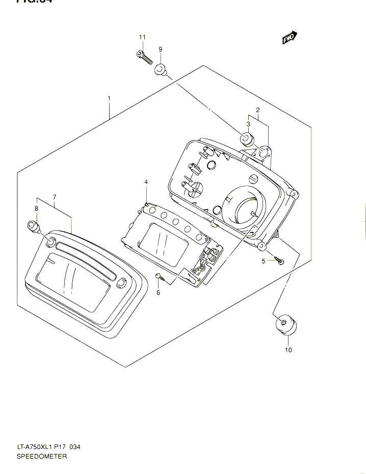 COMPTEUR LT A750XL1 P17 POUR SUZUKI KINGQUAD 750 2011 POUR SUZUKI KINGQUADLT A750X L1 