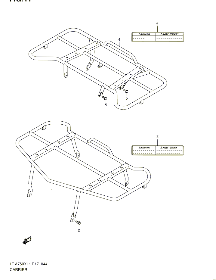PORTE PAQUET LT A750XL1 P17 POUR SUZUKI KINGQUAD 750 2011 POUR SUZUKI KINGQUADLT A750X L1 