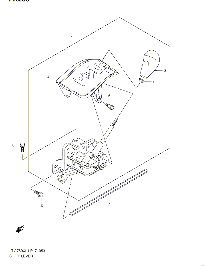 LEVIER DE VITESSE POUR SUZUKI KINGQUAD 750 2011 POUR SUZUKI KINGQUADLT A750X L1 