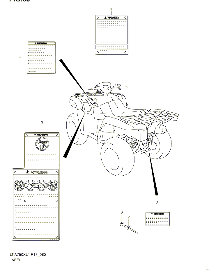 ETIQUETTE LT A750XL1 P24 POUR SUZUKI KINGQUAD 750 2011 POUR SUZUKI KINGQUADLT A750X L1 