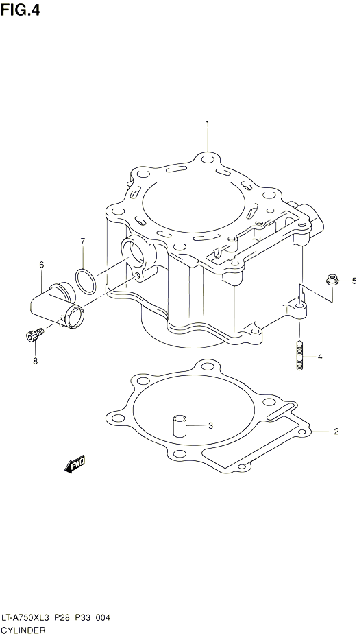 CYLINDRE POUR SUZUKI KINGQUAD 750 2013 POUR SUZUKI KINGQUADLT A750X L3 LT A750XZ L3 