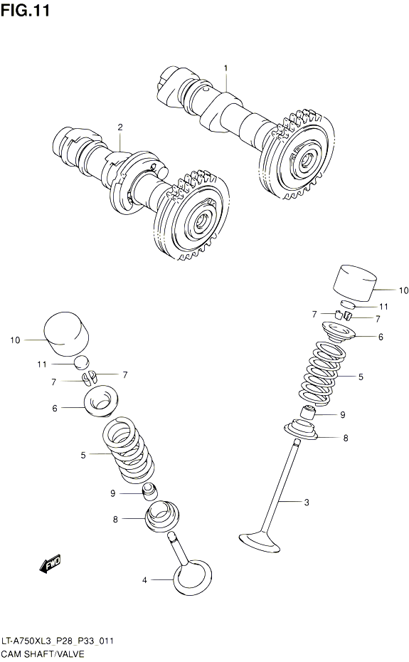 ARBRE A CAMES VALVE POUR SUZUKI KINGQUAD 750 2013 POUR SUZUKI KINGQUADLT A750X L3 LT A750XZ L3 