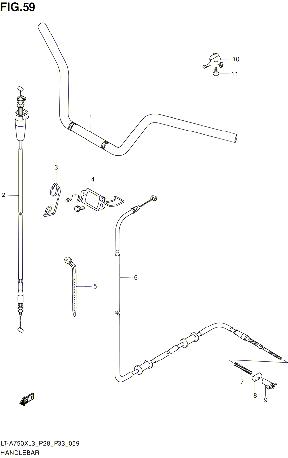 GUIDON POUR SUZUKI KINGQUAD 750 2013 POUR SUZUKI KINGQUADLT A750X L3 LT A750XZ L3 