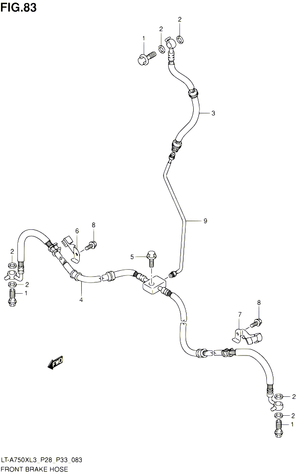 DURITE DE FREIN AVANT POUR SUZUKI KINGQUAD 750 2013 POUR SUZUKI KINGQUADLT A750X L3 LT A750XZ L3 