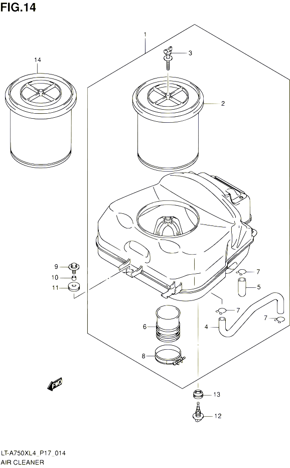 FILTRE A AIR POUR SUZUKI KINGQUAD 750 2014 POUR SUZUKI KINGQUADLT A750X L4 LT A750XZ L4 