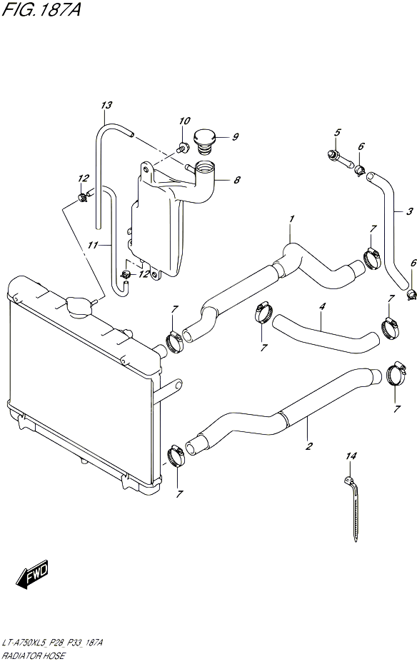 DURITE DE RADIATEUR POUR SUZUKI KINGQUAD 750 2015 POUR SUZUKI KINGQUADLT A750X L5  LT A750XZ L5 