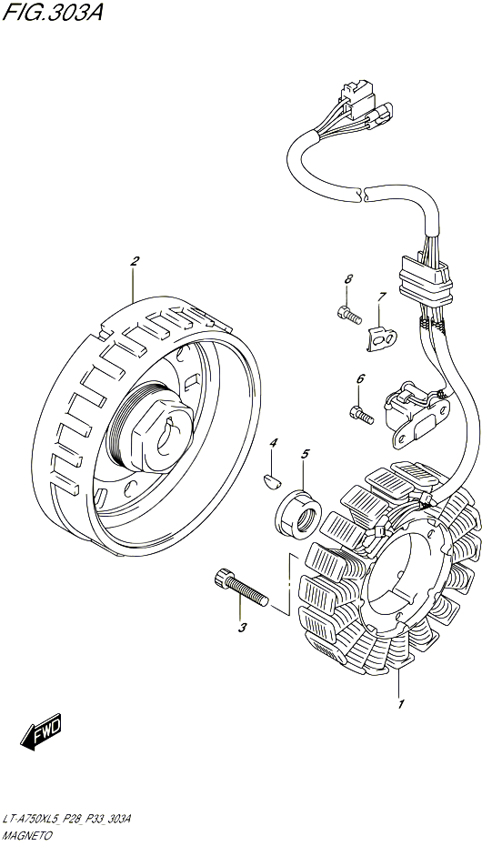 ALLUMAGE ROTOR STATOR POUR SUZUKI KINGQUAD 750 2015 POUR SUZUKI KINGQUADLT A750X L5 LT A750XZ L5 
