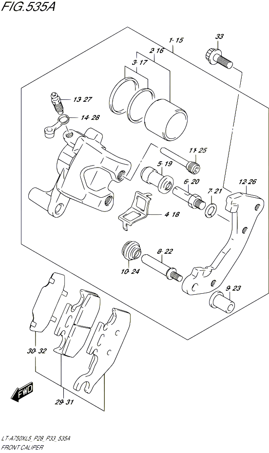 ETRIER DE FREIN AVANT POUR SUZUKI KINGQUAD 750 2015 POUR SUZUKI KINGQUADLT A750X L5 LT A750XZ L5 