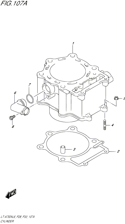 CYLINDRE POUR SUZUKI KINGQUAD 750 2016 POUR SUZUKI KINGQUADLT A750X L6 LT A750XZ L6 