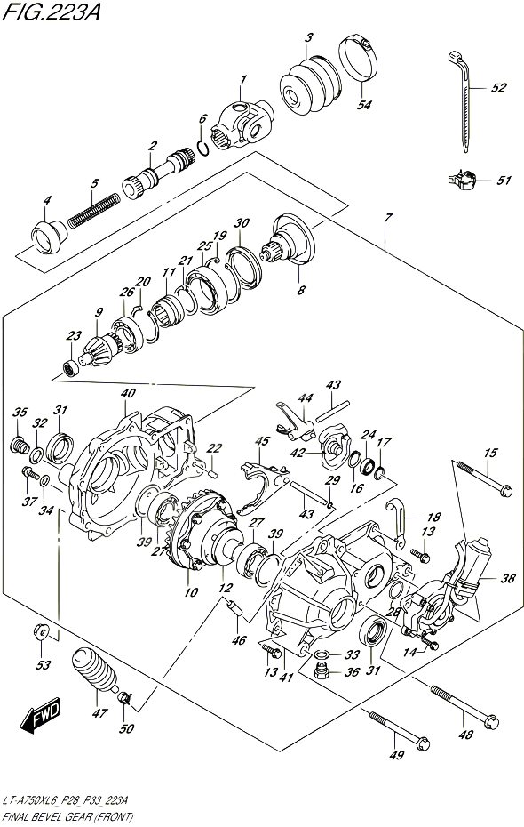 CARDAN COUPLE CONIQUE AVANT POUR SUZUKI KINGQUAD 750 2016 POUR SUZUKI KINGQUADLT A750X L6  LT A750XZ L6 