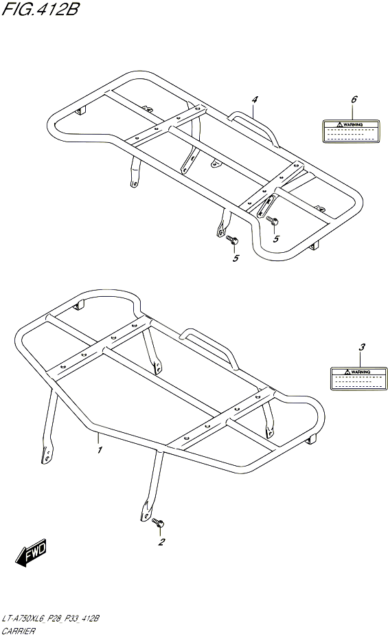 PORTE PAQUET LT A750XL6 P33 POUR SUZUKI KINGQUAD 750 2016 POUR SUZUKI KINGQUADLT A750X L6  LT A750XZ L6 