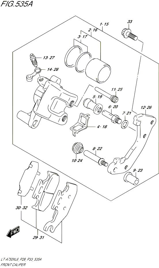 ETRIER DE FREIN AVANT POUR SUZUKI KINGQUAD 750 2016 POUR SUZUKI KINGQUADLT A750X L6 LT A750XZ L6 