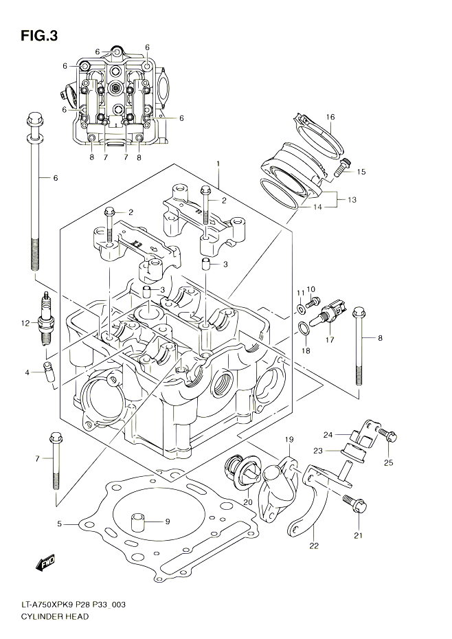 CULASSE POUR SUZUKI KINGQUAD 750 2010 POUR SUZUKI KINGQUADLT A750XP L0 LT A750XPZ L0 