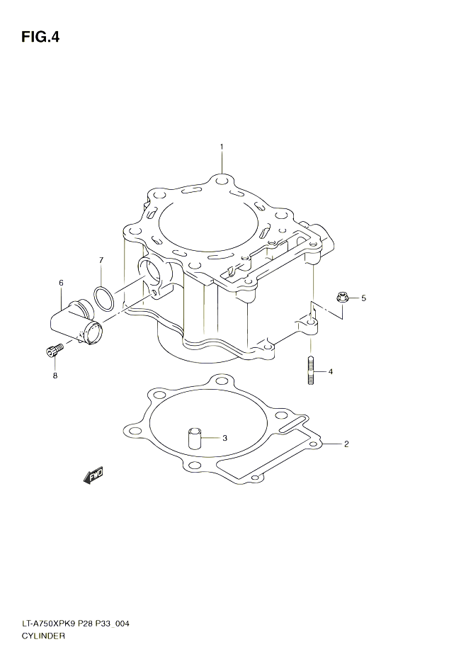 CYLINDRE POUR SUZUKI KINGQUAD 750 2010 POUR SUZUKI KINGQUADLT A750XP L0 LT A750XPZ L0 